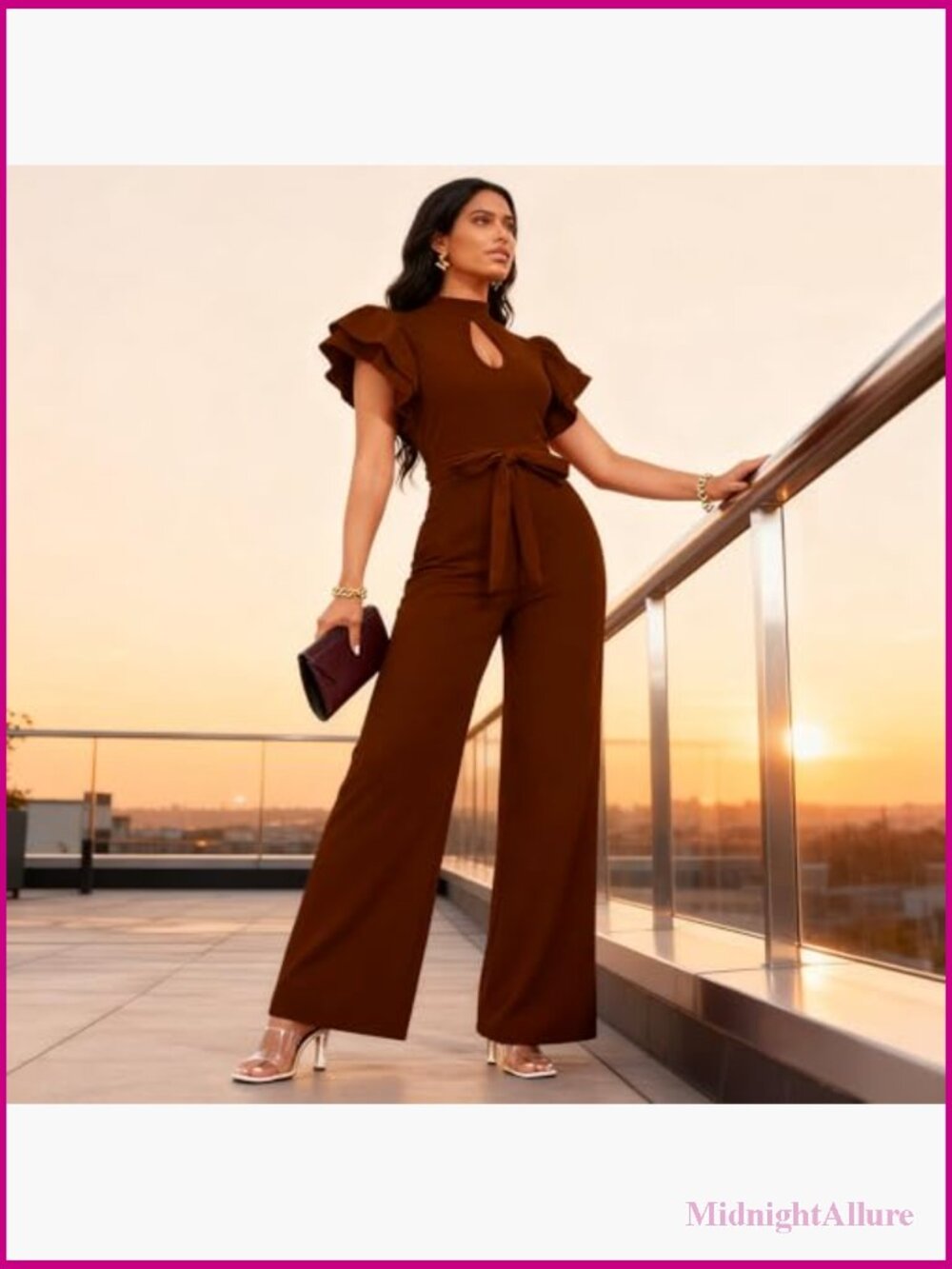 Elegant Jumpsuit with Straight Pants for Women Dressy Formal Business - Picture 3 of 7